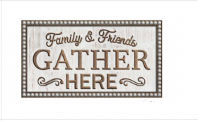 Beaded Gather Sign 25x14in