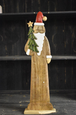 Wooden Santa 7.5x4x32in