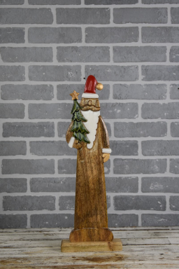 Wooden Santa 4.5x2x16in