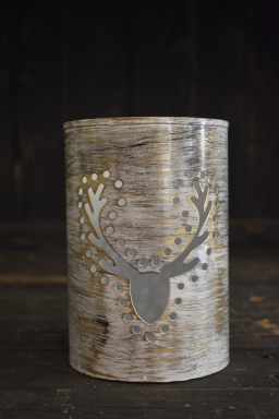 Deer Head Cutout Iron Container 4x6in