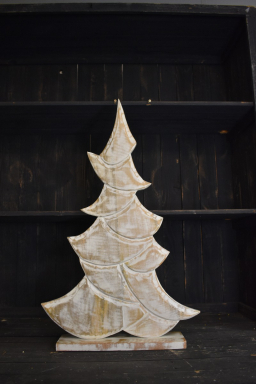 Distressed White Mangowood Tree 12x19in