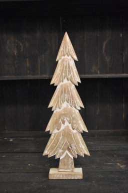 Whitewashed Wooden Pine Tree 8x23.5in