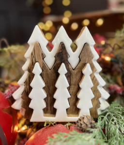 Wooden 3D Tree with White Enamel 6x7in