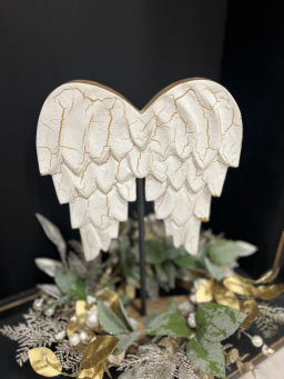 Gold Crackled Angel Wings 16x7in