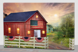 Patriotic Barn Canvas Print 16x24in