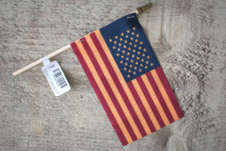 Primitive American Flag on Stick 12in by 18in 24pack
