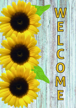 Welcome Sunflower House Flag 28in by 40in