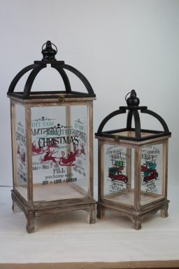 Dome Shaped Christmas Lanterns Set of 2 - 23in and 32in
