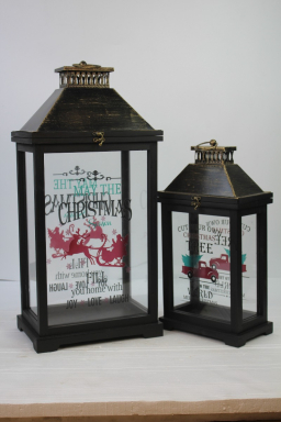Holiday Lanterns Set of 2 - 17in and 24in