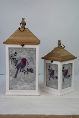 Cardinal Lanterns Set of 2 - 17in and 23in