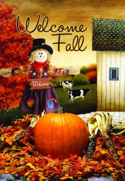 Fall Scarecrow House Flag 28in by 40in