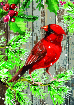 Holiday Cardinal House Flag 28in by 40in