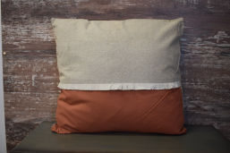 Tan & Orange Pillow 20x20