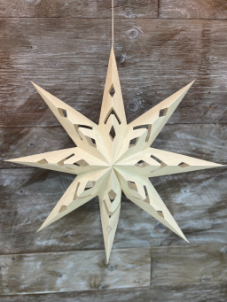 Large star shaped Paper snowflake 12x7in