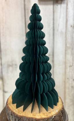 Green Cone Shaped Paper Tree 16x8in