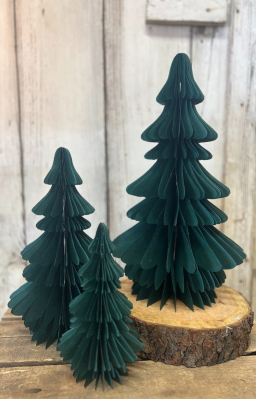 Small Green Wispy Paper Tree 8x5in