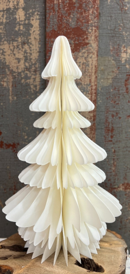 Large White Wispy Paper Tree 16x9in