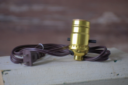 Lamp Cord w/Brass Holder and Switch