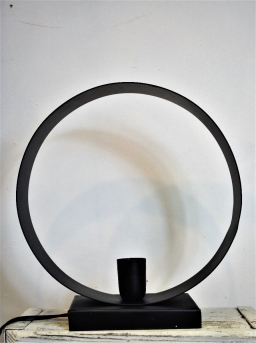 Black Circular Lamp 13x13in