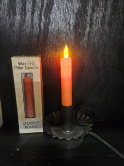 Orange Electric Moving Flame LED Candle 5.5in