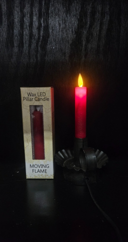 Red Electric Moving Flame LED Candle 5.5in