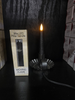Black Electric Moving Flame LED Candle 5.5in