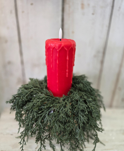 Winter Evergreen 4.5in Candle Ring