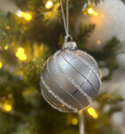 Silver Plaid Ornament3x3in