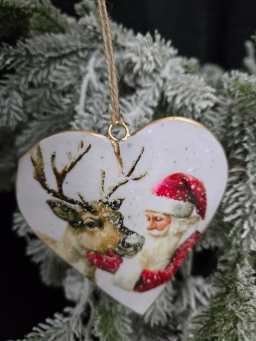 Santa Love Ornament 4x4.25in