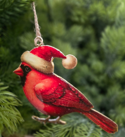 Christmas Cardinal Ornament 5.5x4in