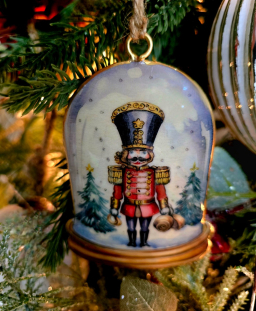 Red Nutcracker Globe Ornament 3x4.25in