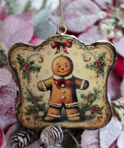 Gingerbread Tag Ornament 4.5x5in