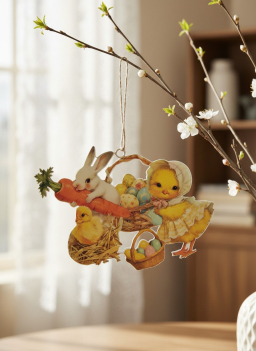 Garden Friends Metal Ornament 6x5in