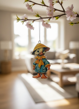 Dapper Duck Metal Ornament 3x5in