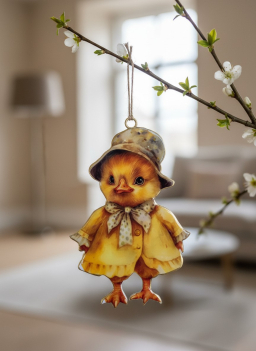 Piper Duck Metal Ornament 3x5in
