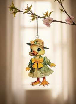 Minny Meadow Duck Metal Ornament 3x5in