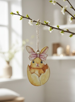 Little Eggling Bunny Metal Ornament 2x4in