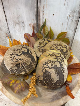 Spooky Coasters 4.25in Set Of 4