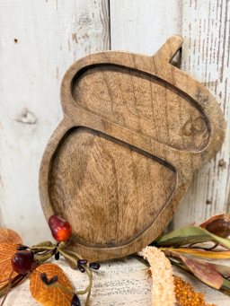 Natural Acorn Tray 6.5x10in