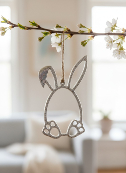 Aluminium Bunny Ornament 4x6in