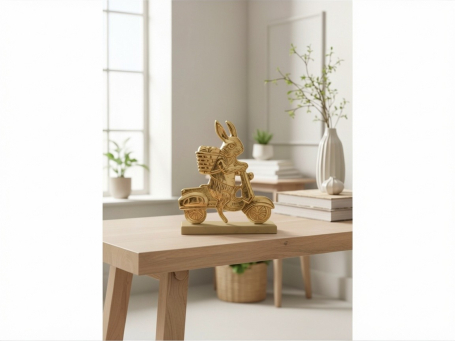 Metal Bunny on Bike 7x8in