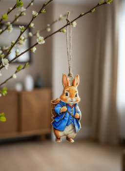 Milo Bunny Metal Ornament 2x5in