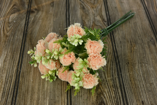 Cream Carnation Bunch Pick 12in