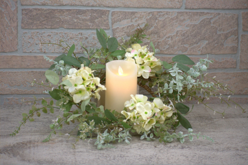 Garden Hydrangea 6.5in Candle Ring