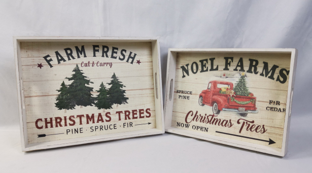 Noel Farm Trays - 18in and 16in