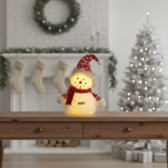 Merlin 17in Lit Up Snowman - Timered