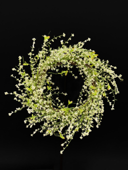 Seeded Bridal Veil Wreath 24in