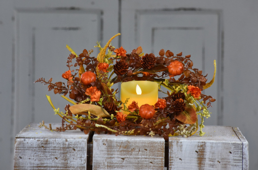 Pumpkin Harvest 4.5in Candle Ring