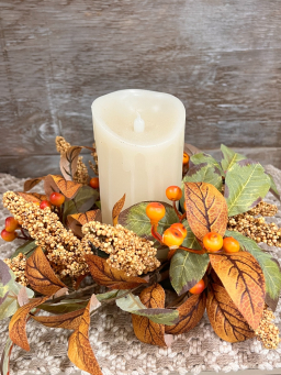 Fall Berries Candle Ring 4.5in
