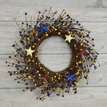 Patriot Metal Stars-n-Berries S/2 Wreaths